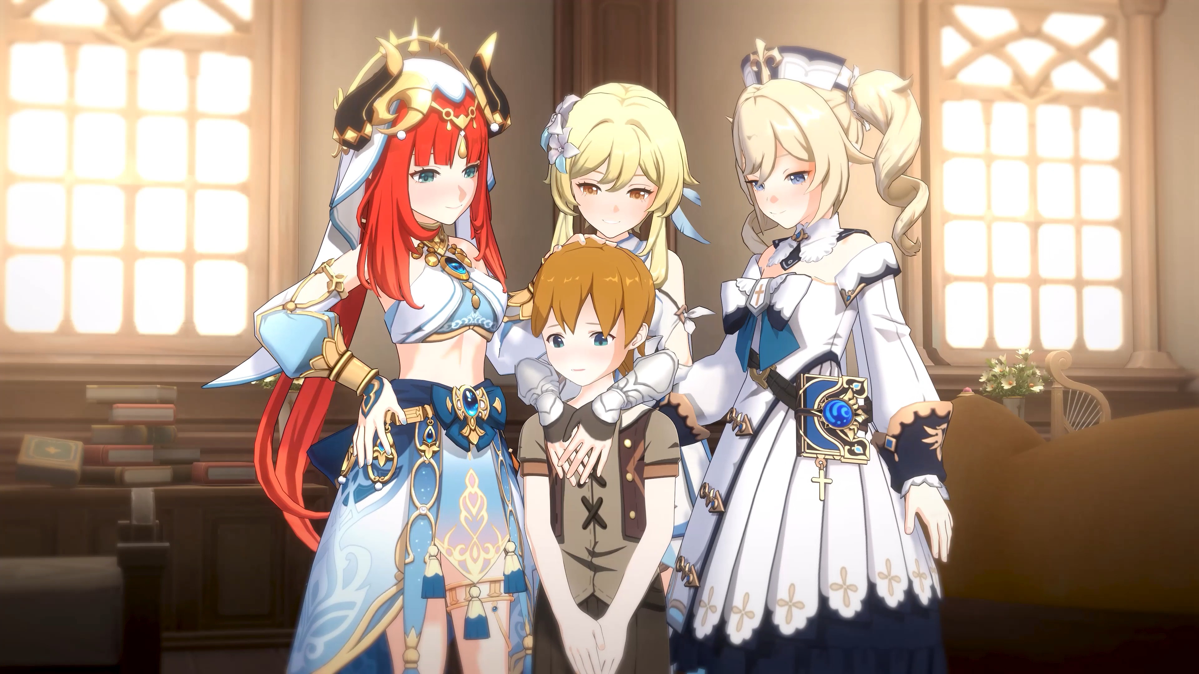 [PastaPaprika] 原神 妮露&荧&芭芭拉#动漫#3D